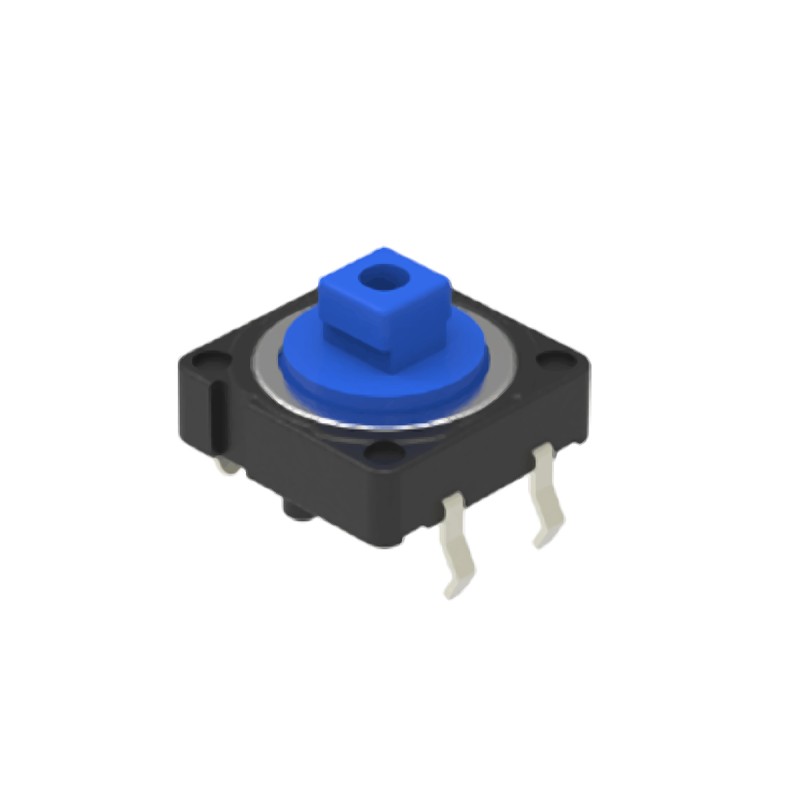 10 pcs - Blue Cap Tactile Switch, SPST 50 mA 3mm Snap-In