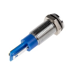 1 pcs - RS PRO Blue Panel Mount Indicator, 24V dc, 8mm Mounting Hole Size, Faston, Solder Lug Termination, IP67