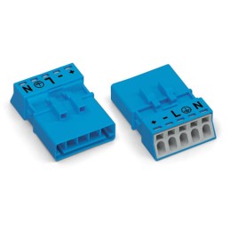 2 pcs - Wago 890 Series Lighting Connector, 5-Pole, Male, 5-Way, Cable Mount, 13A
