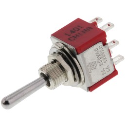 100 pcs - TE Connectivity Toggle Switch, Panel Mount, On-On-On, DPDT, Solder Terminal, 120 V ac, 28V dc