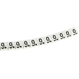 1 Reel of 1000 - HellermannTyton Helagrip Slide On Cable Markers, Black on White, Pre-printed '9', 1 - 3mm Cable