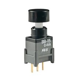 1 pcs : BB15AP-HA - Pushbutton Switches ON-(ON) .295 BLK CAP STRAIGHT PC .4VA