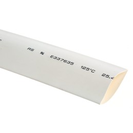 1 Reel of 3 M - RS PRO Heat Shrink Tubing, White 25.4mm Sleeve Dia. x 3m Length 2:1 Ratio