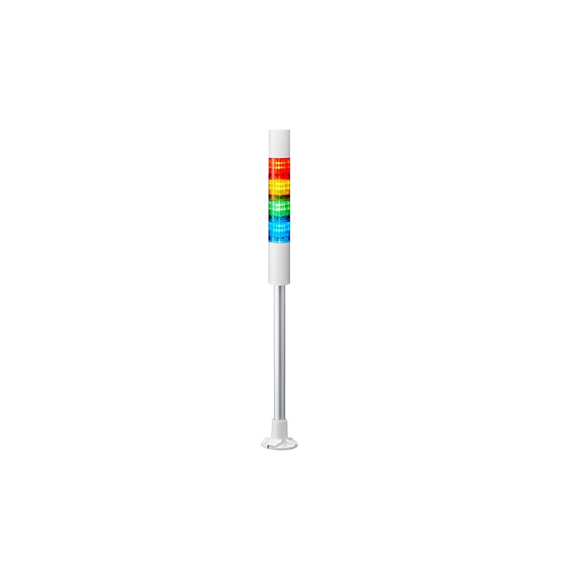 1 pcs - Patlite LR4 Series Coloured Buzzer Signal Tower, 4 Lights, 24 V dc, Pole Mount