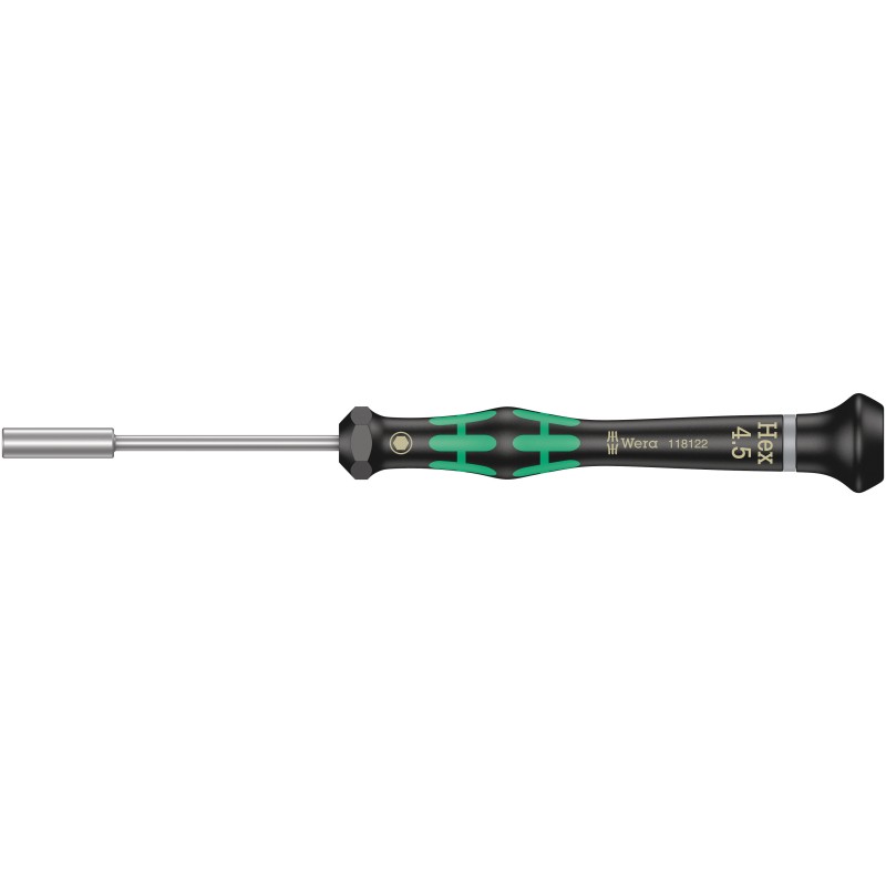 1 pcs - Wera Hexagon Nut Driver, 4.5 mm Tip, 60 mm Blade, 157 mm Overall