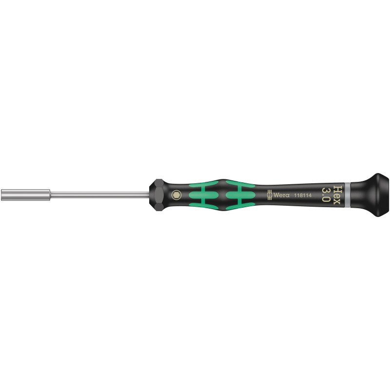 1 pcs - Wera Hexagon Nut Driver, 3 mm Tip, 60 mm Blade, 157 mm Overall