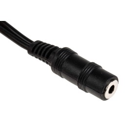 1 pcs - RS PRO Male 3.5mm Stereo Jack to Female 3.5mm Stereo Jack Aux Cable, Black, 3m