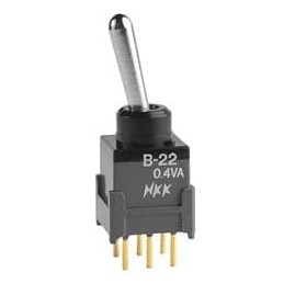 1 pcs : B22AP - Toggle Switches DPDT ON-NONE-ON .394 BAT STRAIGHT PC