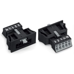 2 pcs - Wago 890 Series Lighting Connector, 5-Pole, Male, 5-Way, Flush Mount, 13A
