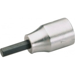 1 pcs - SAM 1/2 in Drive Bit Socket, Hex Bit, 4mm, 55 mm Overall Length
