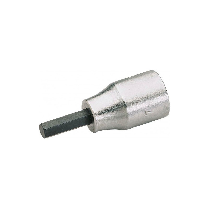 1 pcs - SAM 1/2 in Drive Bit Socket, Hex Bit, 4mm, 55 mm Overall Length