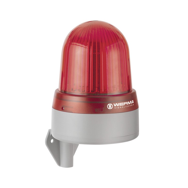 1 pcs - Werma 433 Series Red Sounder Beacon, 10 - 48 V ac/dc, IP65, Wall Mount, 108dB at 1 Metre