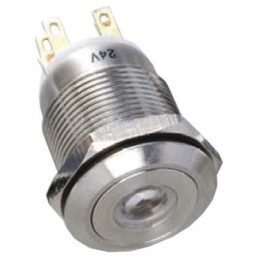 1 pcs - EOZ Illuminated Push Button Switch, Momentary, Panel Mount, 19.2mm Cutout, SPDT, Green LED, IP65