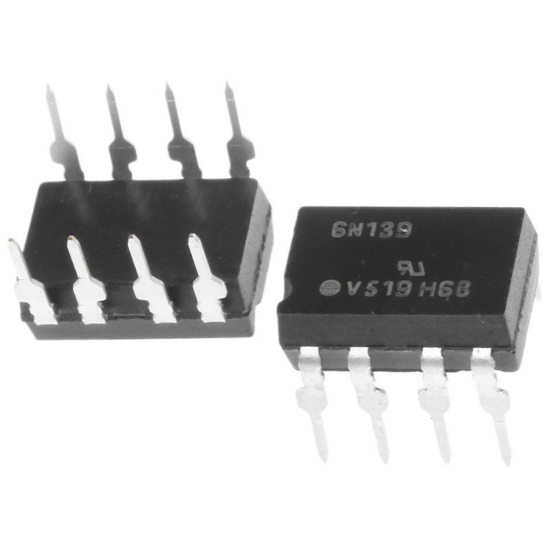 2 pcs - Vishay, 6N139 DC Input Darlington Output Optocoupler, Through Hole, 8-Pin DIP