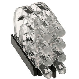 2 pcs - 1279.1002 MENTOR, PCB Mounted 8-Way Right Angle LED Light Pipe, Quad-Level-Row Clear Dome Lens