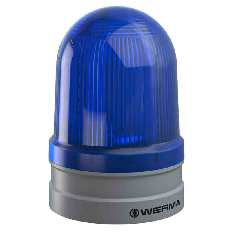 1 pcs - Werma EvoSIGNAL Maxi Series Blue Multiple Effect Beacon, 115 - 230 V ac, Base Mount, LED Bulb, IP66