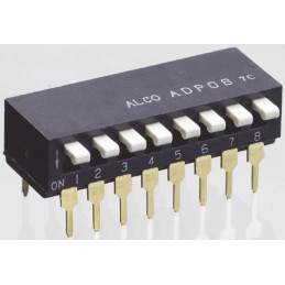 20 pcs - TE Connectivity 8 Way Through Hole DIP Switch 8P, Piano Actuator