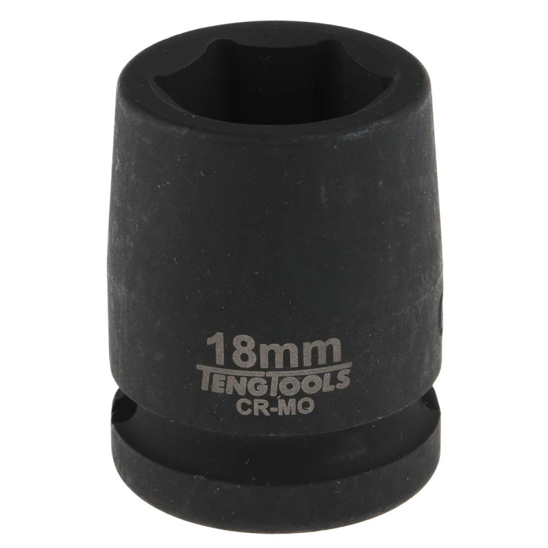 1 pcs - Teng Tools 18mm, 1/2 in Drive Impact Socket Hexagon, 30 mm length