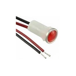 1 pcs : 1092D1-125VAC - LED Panel Mount Indicators PMI .5in. LED 125V Wire Semi-Dome Red