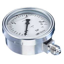 1 pcs - Bourdon G 1/4 Analogue Pressure Gauge 6bar Bottom Entry, MEX3D21B20, UKAS, 0bar min.