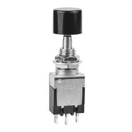 1 pcs : EB2065-CA - Pushbutton Switches SPDT ON-ON 6A .394 DIA BLK CAP SLDR LUG