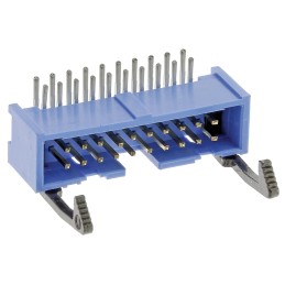 1 pcs - TE Connectivity AMP-LATCH Series Right Angle Through Hole PCB Header, 20 Contact(s), 2.54mm Pitch, 2 Row(s), Shrouded