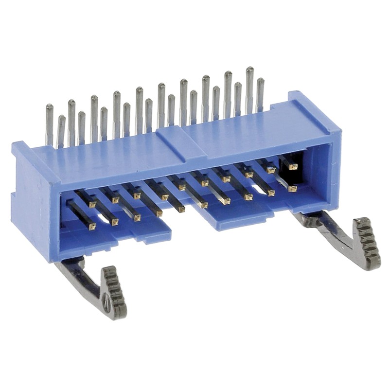 1 pcs - TE Connectivity AMP-LATCH Series Right Angle Through Hole PCB Header, 20 Contact(s), 2.54mm Pitch, 2 Row(s), Shrouded