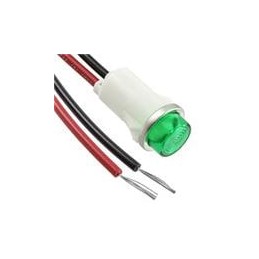 1 pcs : 1092C5-12V - LED Panel Mount Indicators PMI GRN HI-HAT 12V W/WIRES