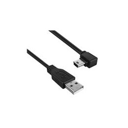 1 pcs : 3021095-06 - USB Cables / IEEE 1394 Cables USB 2.0 A Male to USB 2.0 Mini B Male Left Angled, 6FT length, 480Mbps, Black