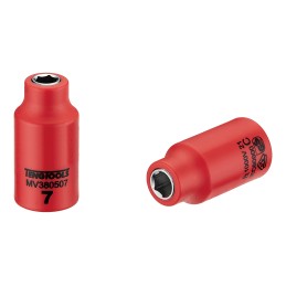 1 pcs - Teng Tools 3/8 in Drive 7mm Insulated Standard Socket, 6 point, VDE/1000V, 46 mm Overall Length
