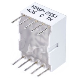 1 pcs - HDSP-5551 Avago 7-Segment LED Display, CA Red 1.48 mcd RH DP 14.2mm