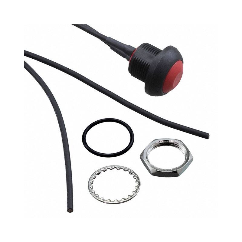 25 pcs - TE Connectivity PB6 Series Push Button Switch, (On)-Off, Panel Mount, SPST - NO, 50 V dc, 125V ac, IP68