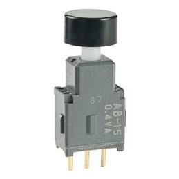 1 pcs : AB15AP-HA - Pushbutton Switches ON-(ON) .295 BLK CAP STRAIGHT PC .4VA