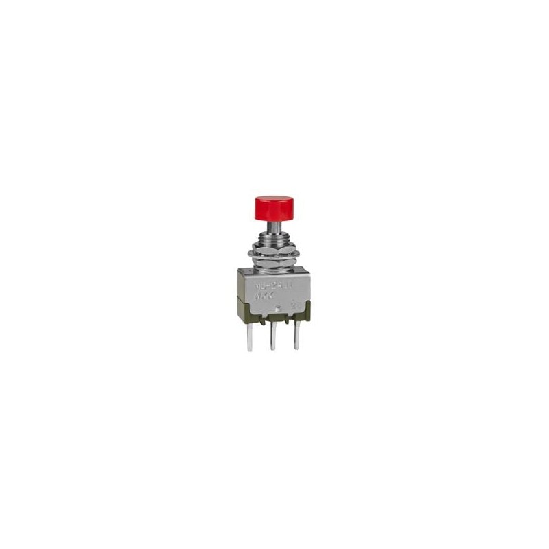 1 pcs : MB2411A1W03HC - Pushbutton Switches SPDT ON(ON) .28 BSHG PC .295 RED CAP 3A