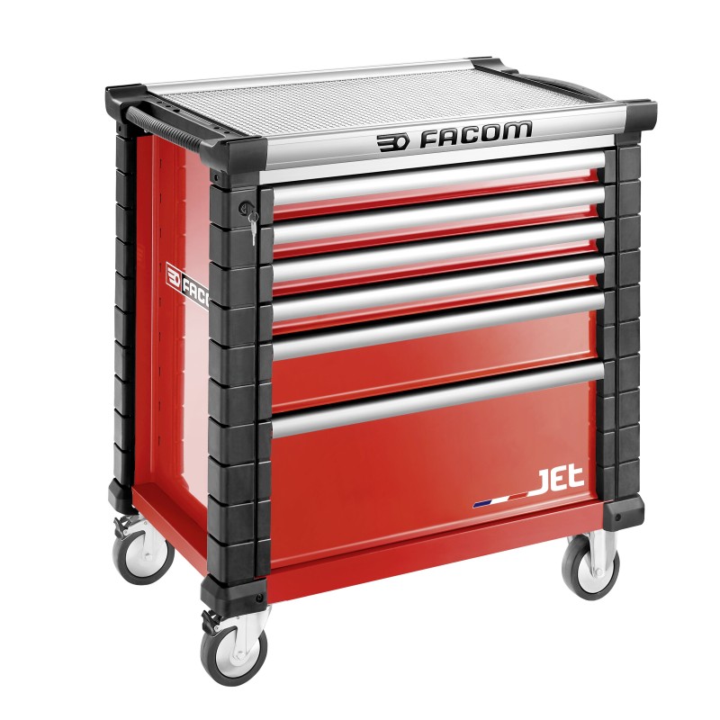 1 pcs - Facom 6 drawer Steel Wheeled Roller Cabinet