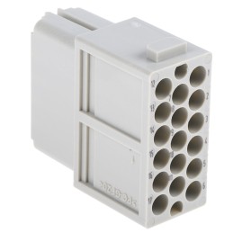 2 pcs - HARTING Contact Insert, 10A, Female, Han-Modular Series, 17 Contacts