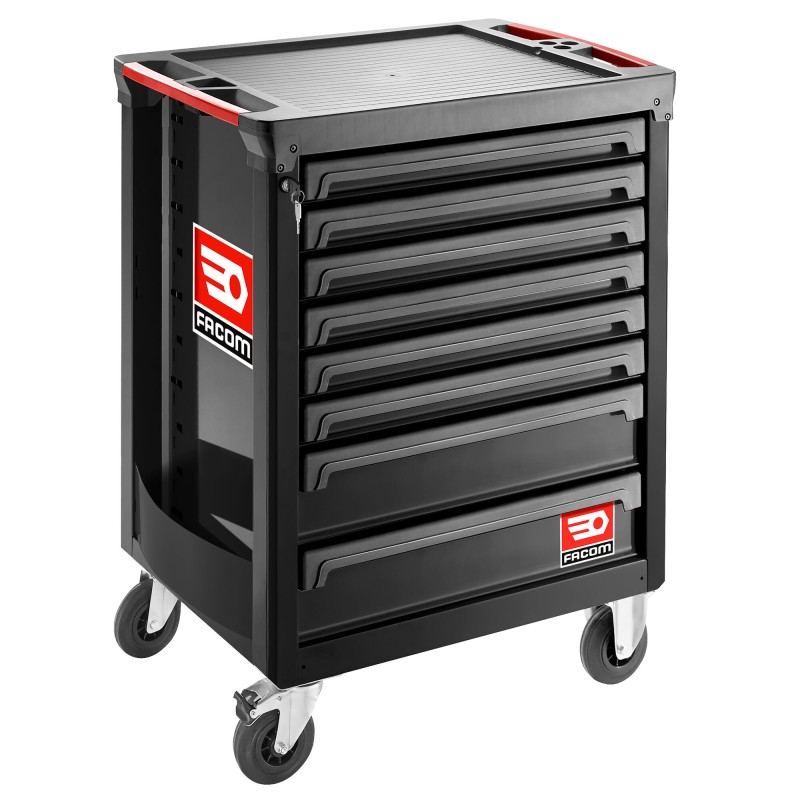 1 pcs - Facom 8 drawer Polypropylene with Fiber Wheeled Tool Cabinet, 972mm x 515mm x 779mm