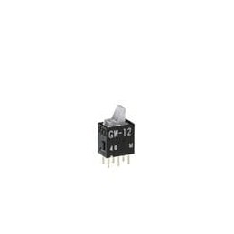 1 pcs : GW12LJPF - Rocker Switches SPDT ON-ON 0.4VA GRN STRAIGHT PC