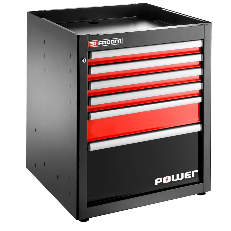 1 pcs - 6 drawer Epoxy Coated Metal Tool Cabinet, 840mm x 701mm x 722mm