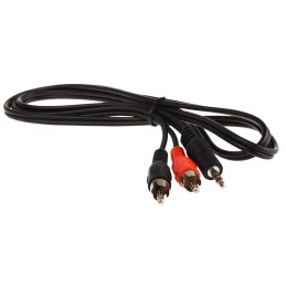 1 pcs - RS PRO Male 3.5mm Stereo Jack to Male RCA x 2 Aux Cable, Black, 1m
