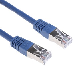 1 pcs - RS PRO Cat6 Male RJ45 to Male RJ45 Ethernet Cable, S/FTP, Blue PVC Sheath, 0.5m