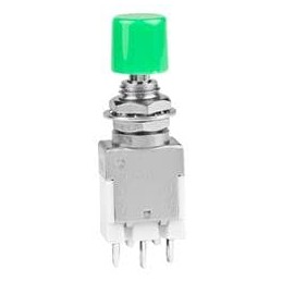 1 pcs : EB2011-BF - Pushbutton Switches SPDT ON-(ON) 6A .315 DIA GRN CAP SLDR LU
