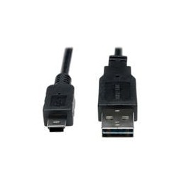 1 pcs : UR030-006 - USB Cables / IEEE 1394 Cables 6' USB 2.0 UniRvrCbl Male - 5Pin MiniMale