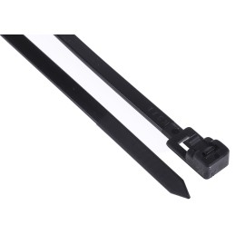 1 Bag of 100 - RS PRO Cable Tie, Releasable, 125mm x 4.5 mm, Black Nylon, Pk-100
