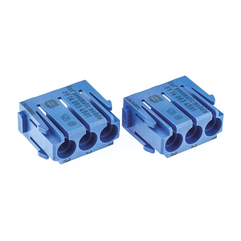 2 pcs - HARTING Heavy Duty Power Connector Module, Male, Han-Modular Series, 3 Contacts