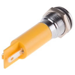 1 pcs - RS PRO Yellow Panel Mount Indicator, 130V ac, 12mm Mounting Hole Size, IP67