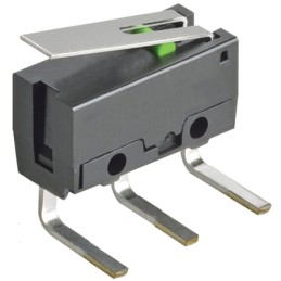 5 pcs - Omron Hinge Lever Micro Switch, Right Angle PCB Terminal, 100 mA @ 5 V dc, SPST, IP40