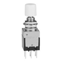 1 pcs : EB2061P-BB - Pushbutton Switches DPDT ON-(ON) 6A .315 DIA WHT CAP STRT PC