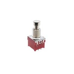 1 pcs : FS57003PLT2B2M2QE - Foot Switches PUSHBUTTON, 1A 9VDC, 3PDT On-On, Panel Mount, Rear PC Pin