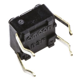 5 pcs - Grey Plunger Tactile Switch, SPST 50 mA @ 24 V dc 0.9mm Through Hole